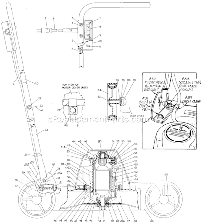 Page A Diagram and Parts List for 8000 Type AA Black and Decker Lawn Mower